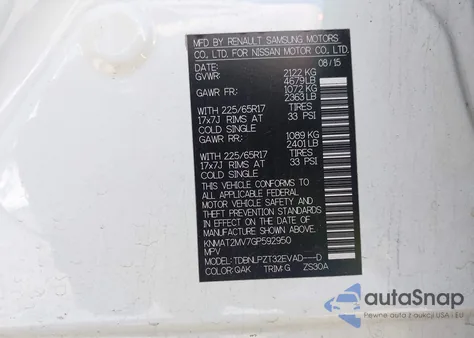 2016 Nissan Rogue S from USA, damaged, VIN KNMAT2MV7GP592950